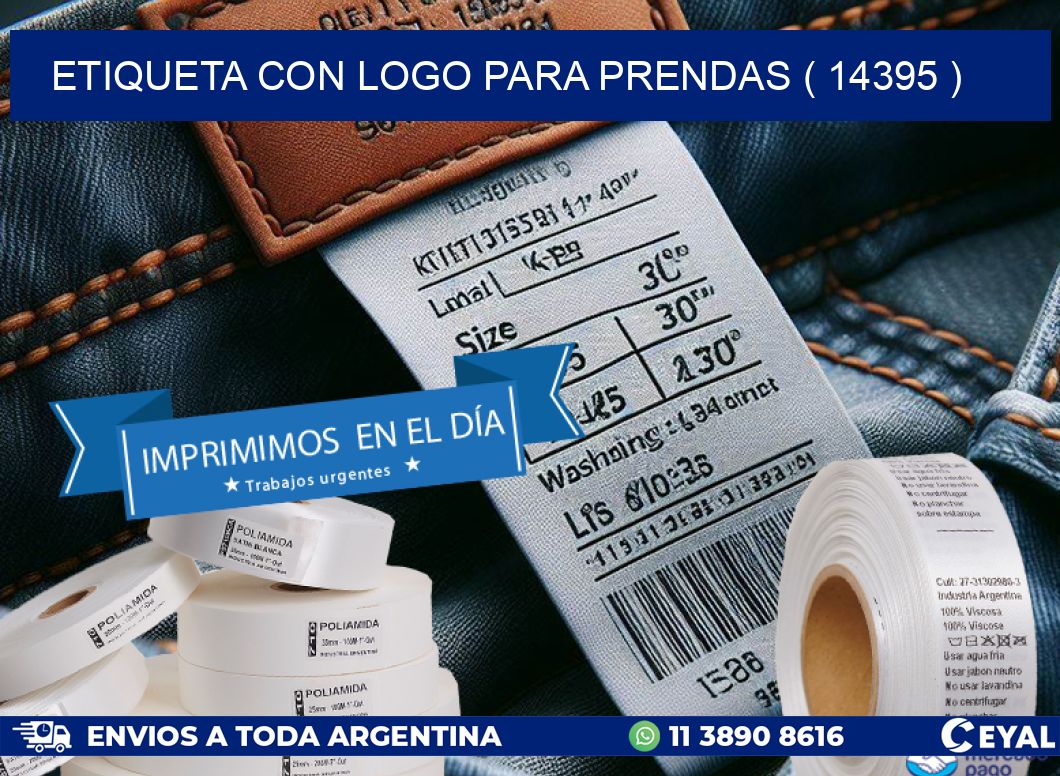 ETIQUETA CON LOGO PARA PRENDAS ( 14395 )