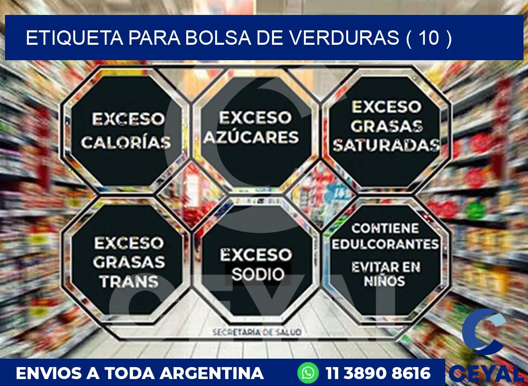 ETIQUETA PARA BOLSA DE VERDURAS ( 10 )