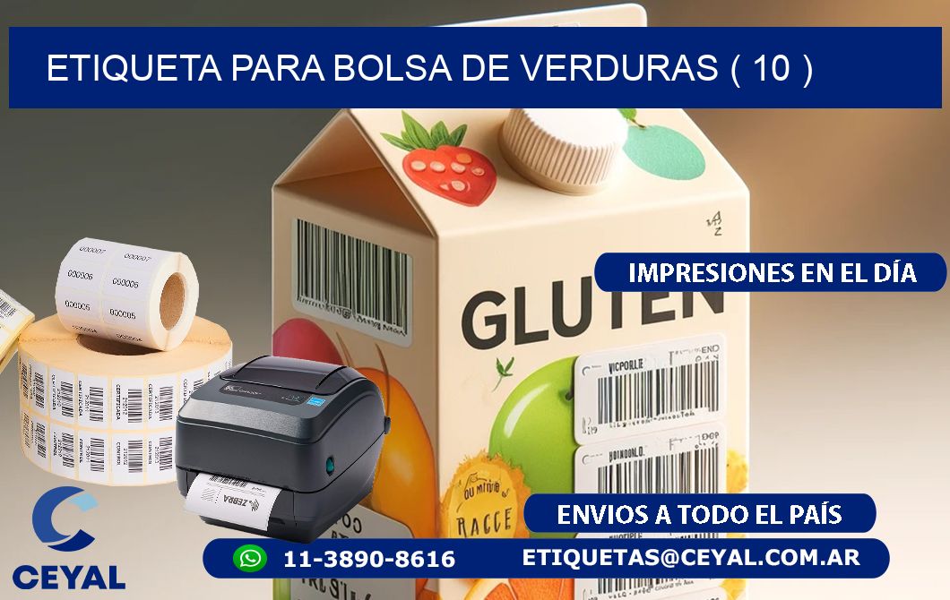 ETIQUETA PARA BOLSA DE VERDURAS ( 10 )