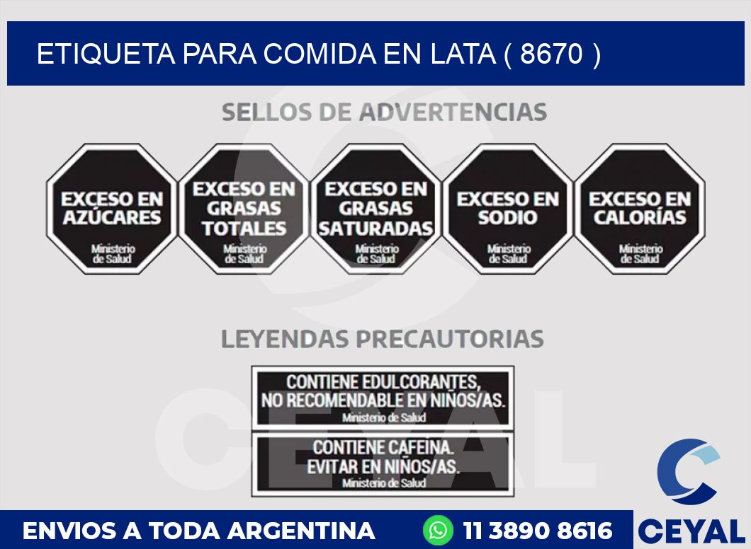 ETIQUETA PARA COMIDA EN LATA ( 8670 )
