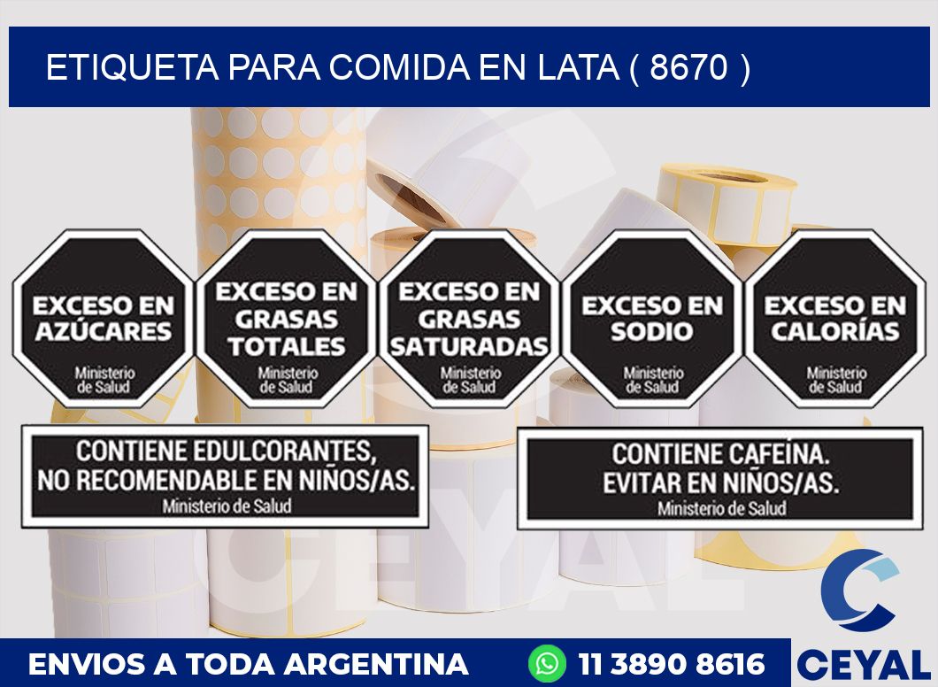 ETIQUETA PARA COMIDA EN LATA ( 8670 )