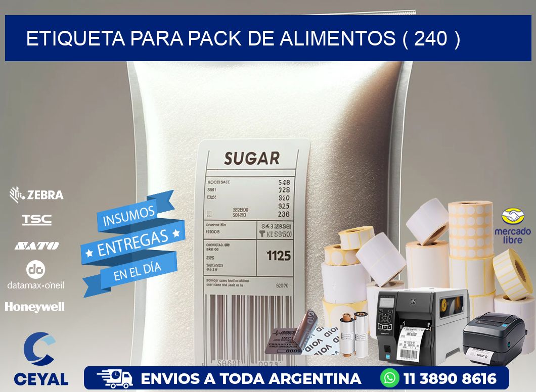 ETIQUETA PARA PACK DE ALIMENTOS ( 240 )