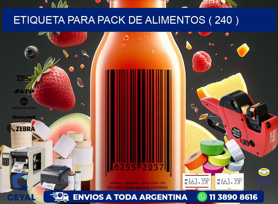 ETIQUETA PARA PACK DE ALIMENTOS ( 240 )