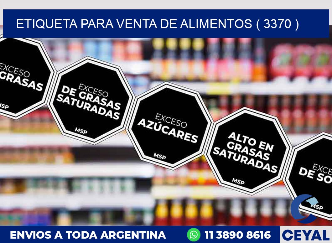 ETIQUETA PARA VENTA DE ALIMENTOS ( 3370 )