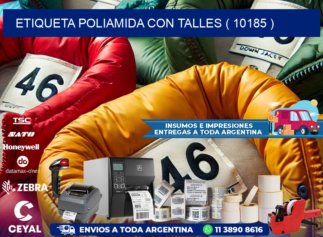 ETIQUETA POLIAMIDA CON TALLES ( 10185 )