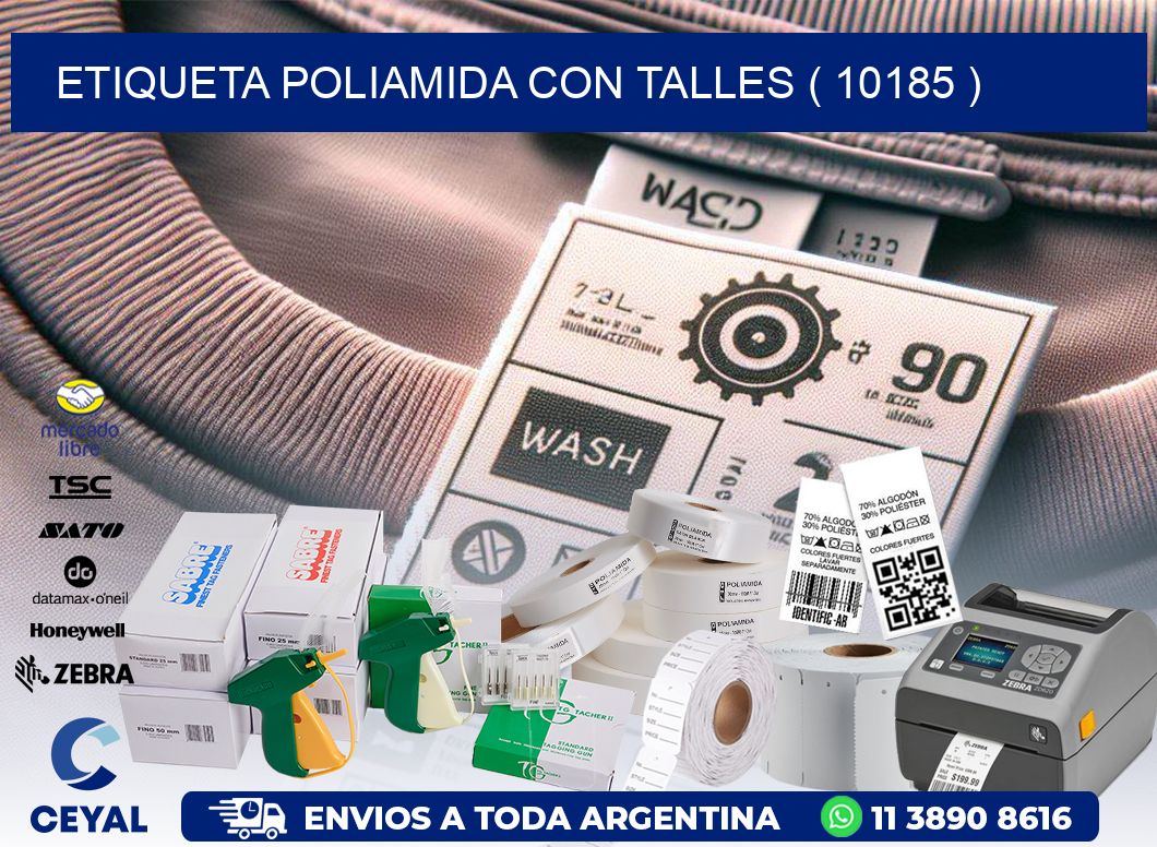 ETIQUETA POLIAMIDA CON TALLES ( 10185 )