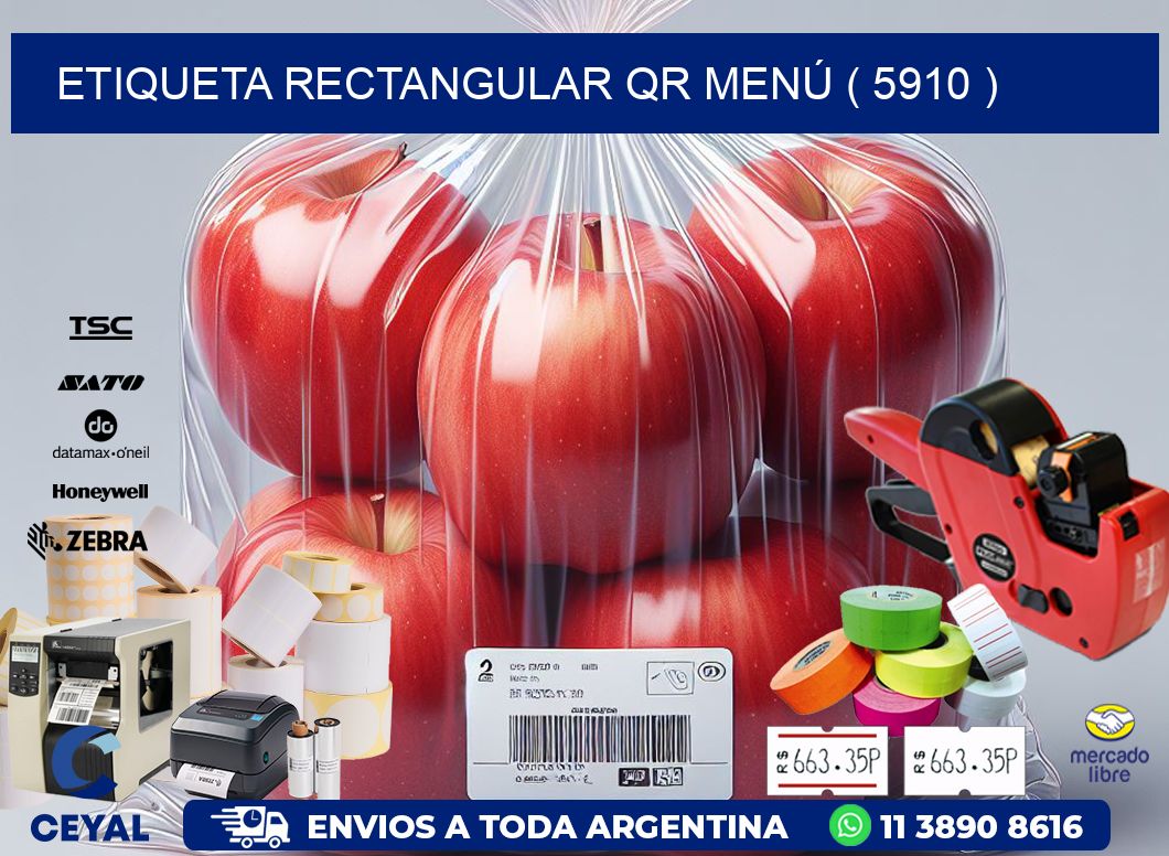 ETIQUETA RECTANGULAR QR MENÚ ( 5910 )