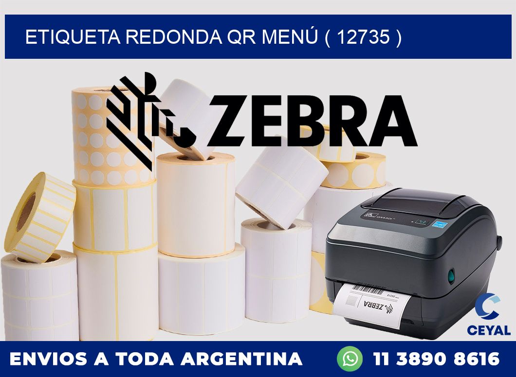 ETIQUETA REDONDA QR MENÚ ( 12735 )