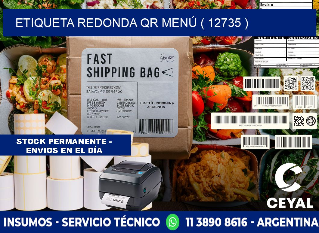 ETIQUETA REDONDA QR MENÚ ( 12735 )