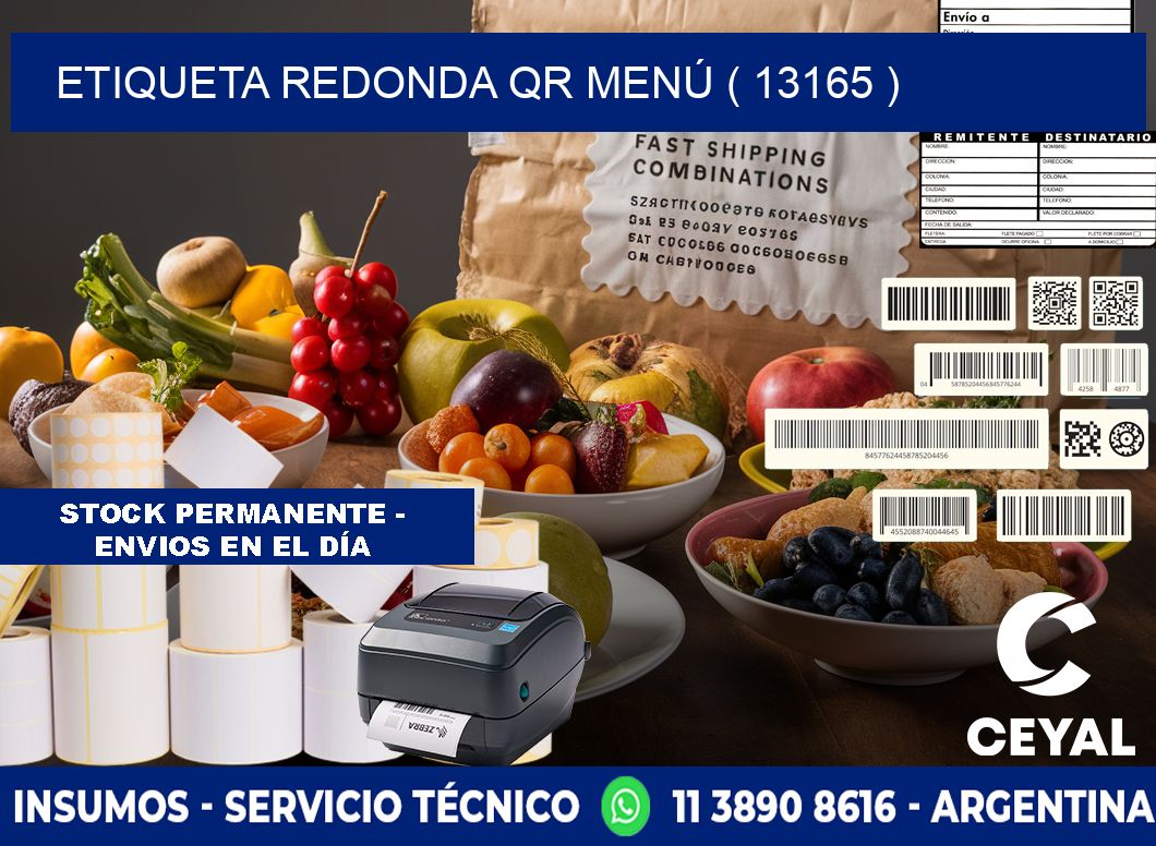 ETIQUETA REDONDA QR MENÚ ( 13165 )