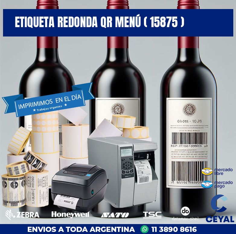 ETIQUETA REDONDA QR MENÚ ( 15875 )