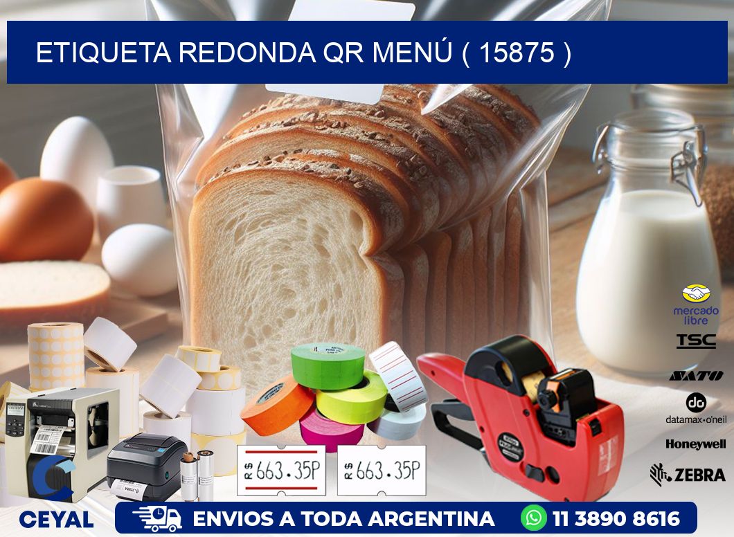 ETIQUETA REDONDA QR MENÚ ( 15875 )
