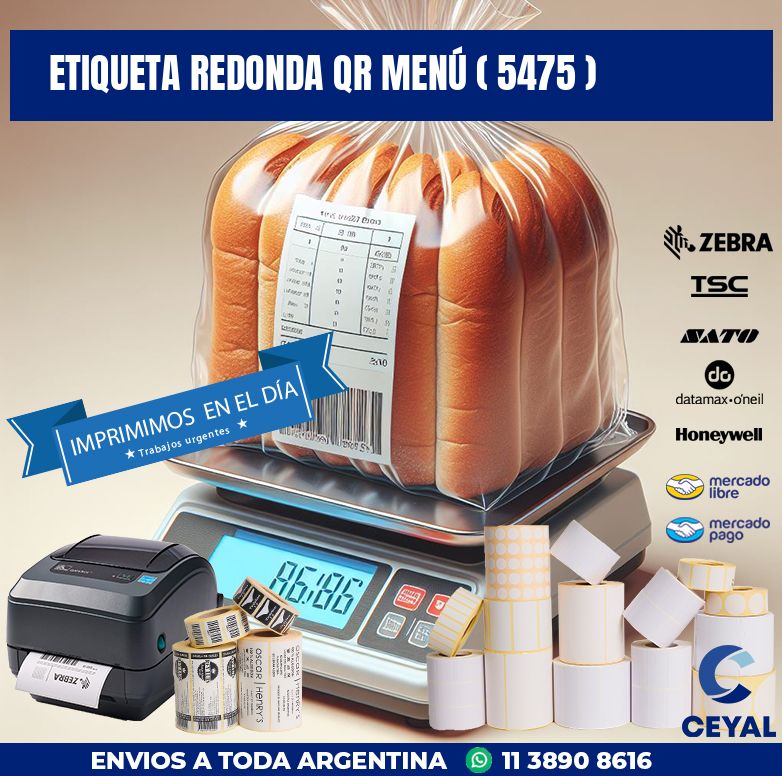 ETIQUETA REDONDA QR MENÚ ( 5475 )