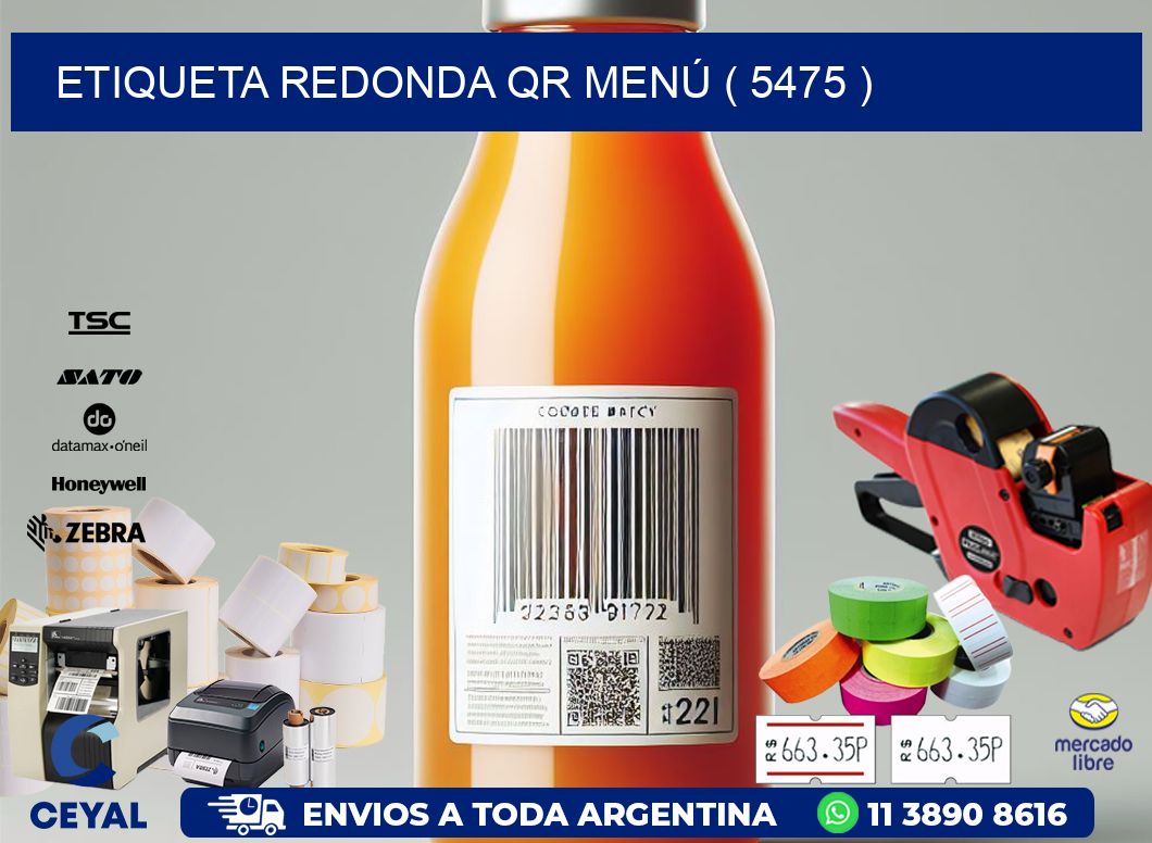 ETIQUETA REDONDA QR MENÚ ( 5475 )