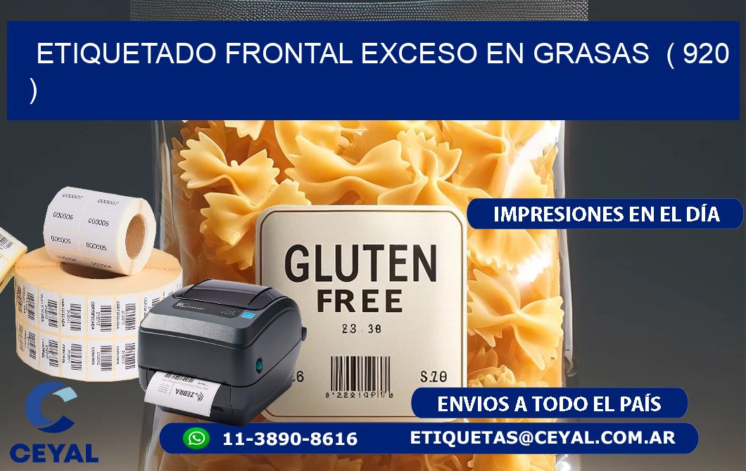 ETIQUETADO FRONTAL EXCESO EN GRASAS  ( 920 )