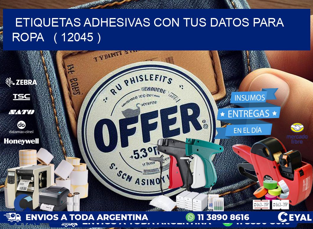 ETIQUETAS ADHESIVAS CON TUS DATOS PARA ROPA ( 12045 )