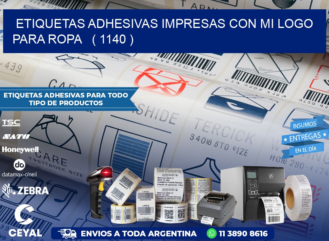 ETIQUETAS ADHESIVAS IMPRESAS CON MI LOGO PARA ROPA   ( 1140 )