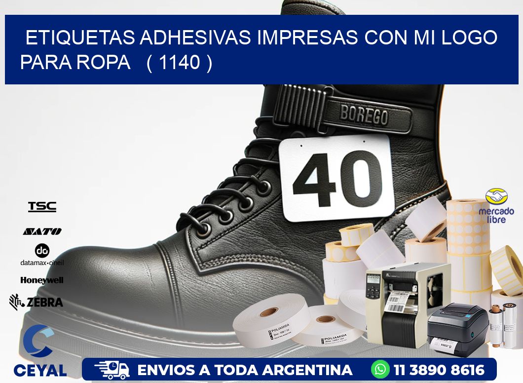ETIQUETAS ADHESIVAS IMPRESAS CON MI LOGO PARA ROPA ( 1140 )