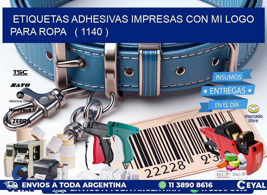 ETIQUETAS ADHESIVAS IMPRESAS CON MI LOGO PARA ROPA ( 1140 )