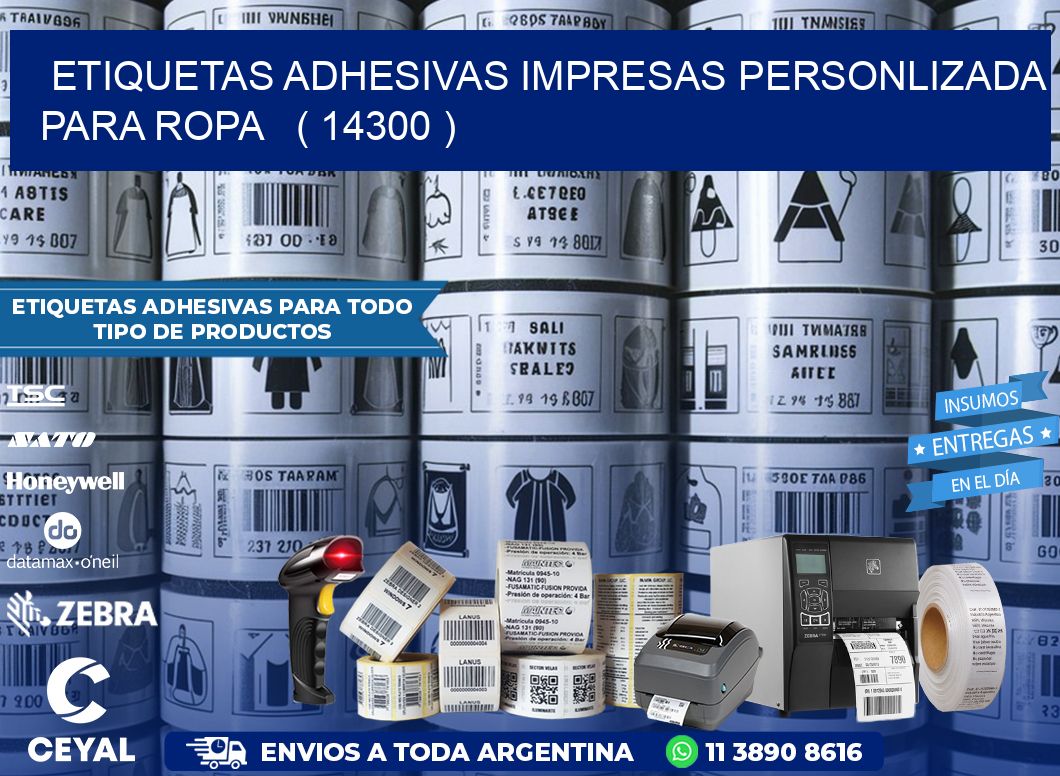 ETIQUETAS ADHESIVAS IMPRESAS PERSONLIZADA PARA ROPA   ( 14300 )