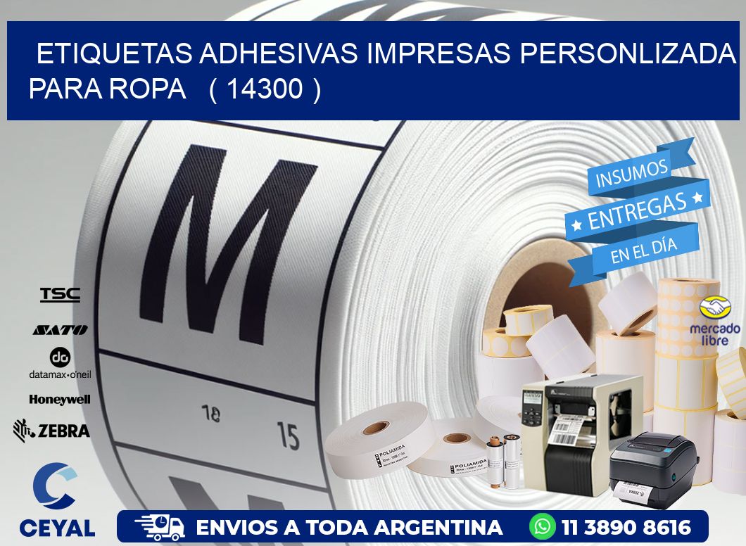 ETIQUETAS ADHESIVAS IMPRESAS PERSONLIZADA PARA ROPA ( 14300 )