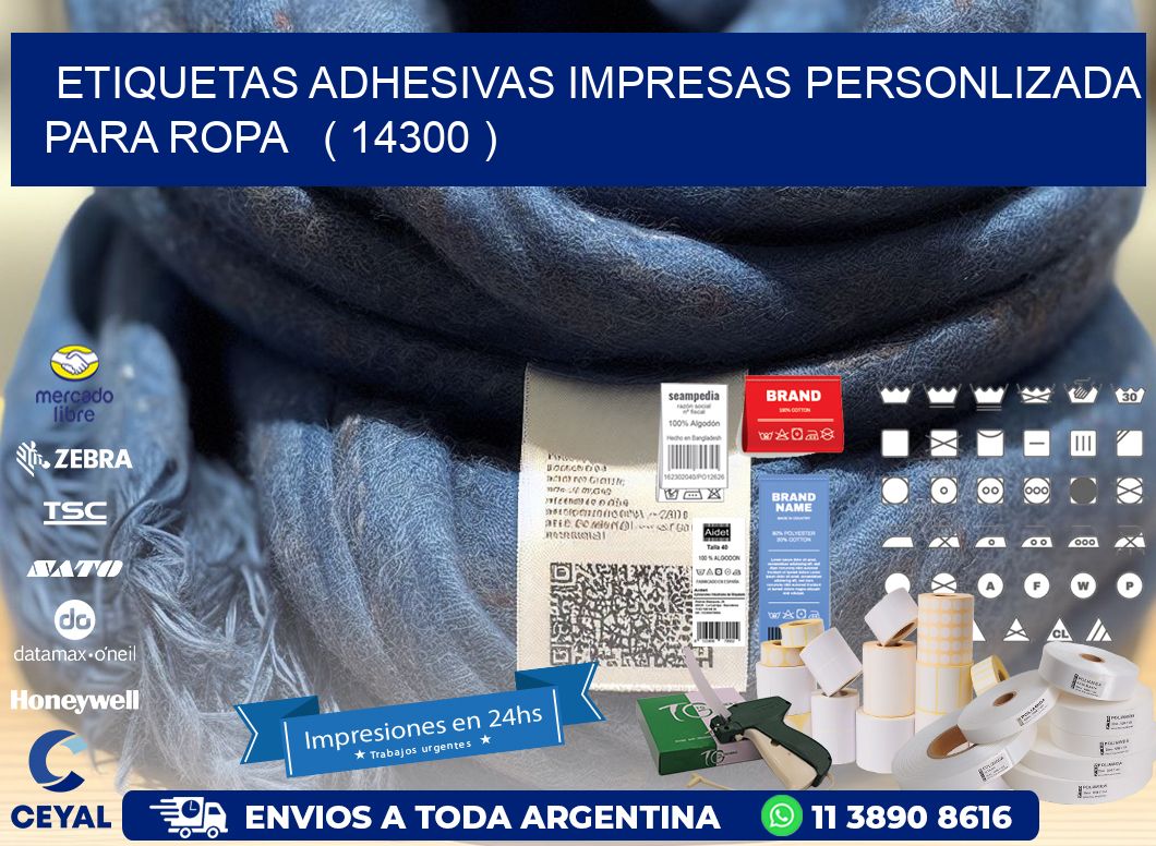 ETIQUETAS ADHESIVAS IMPRESAS PERSONLIZADA PARA ROPA ( 14300 )