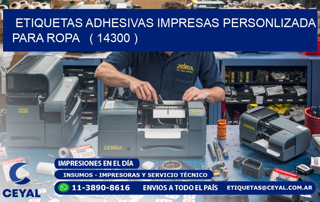 ETIQUETAS ADHESIVAS IMPRESAS PERSONLIZADA PARA ROPA ( 14300 )