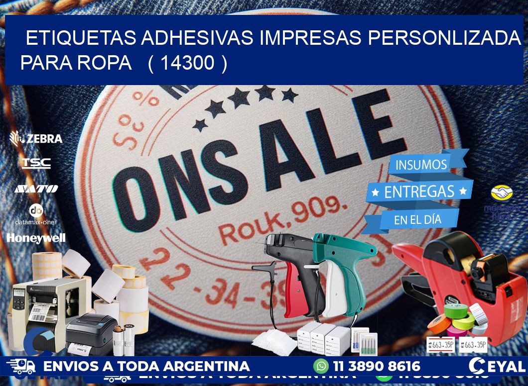 ETIQUETAS ADHESIVAS IMPRESAS PERSONLIZADA PARA ROPA ( 14300 )
