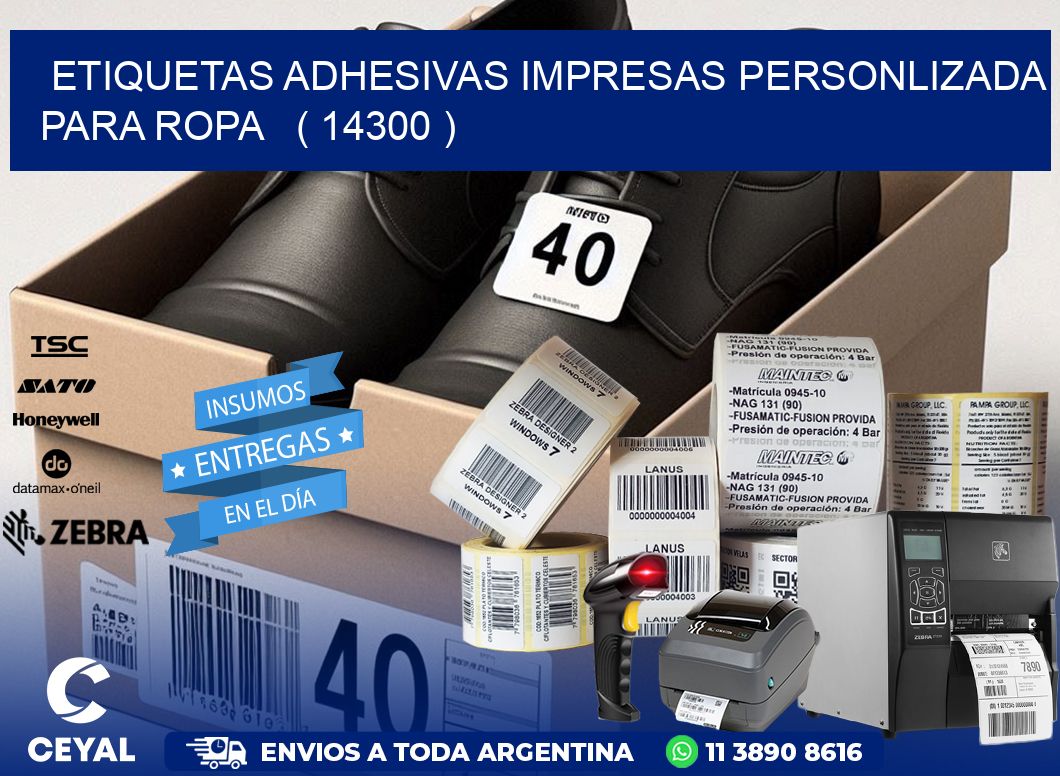 ETIQUETAS ADHESIVAS IMPRESAS PERSONLIZADA PARA ROPA ( 14300 )