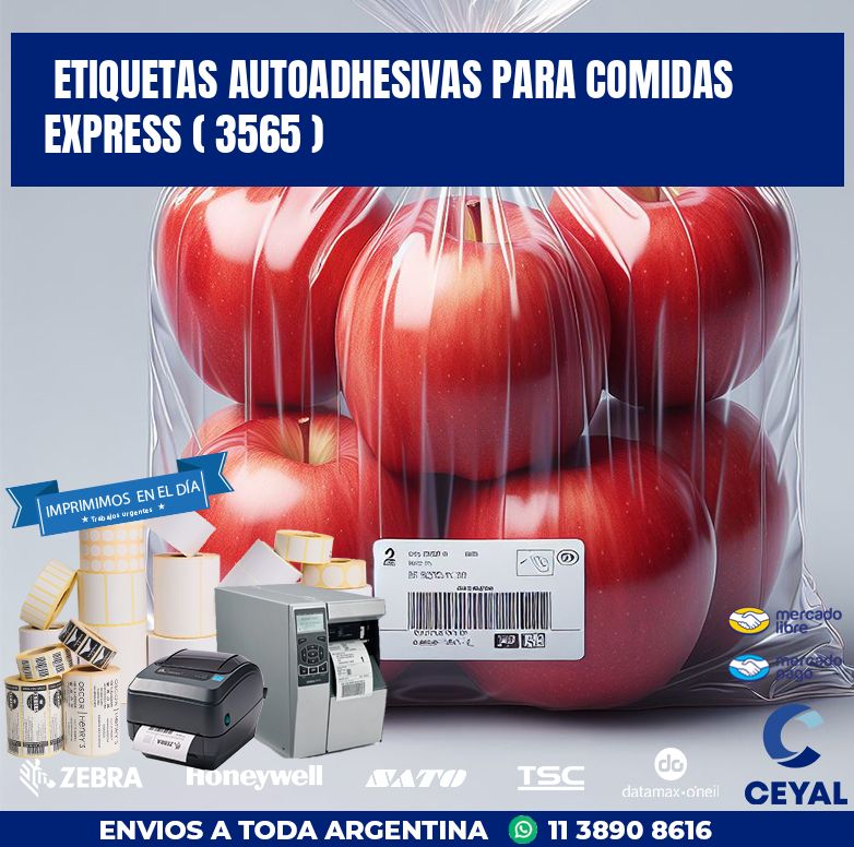 ETIQUETAS AUTOADHESIVAS PARA COMIDAS EXPRESS ( 3565 )