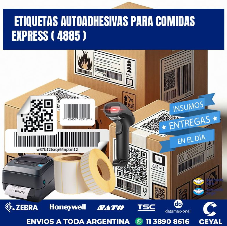 ETIQUETAS AUTOADHESIVAS PARA COMIDAS EXPRESS ( 4885 )