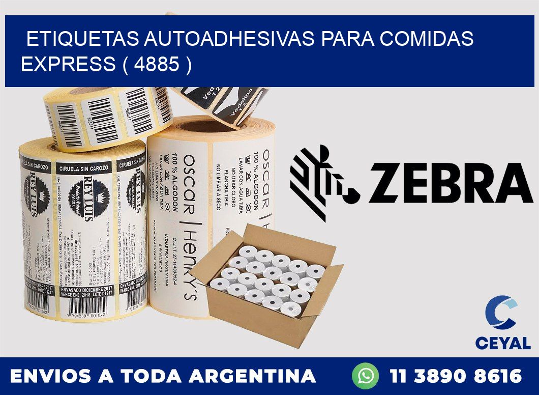 ETIQUETAS AUTOADHESIVAS PARA COMIDAS EXPRESS ( 4885 )