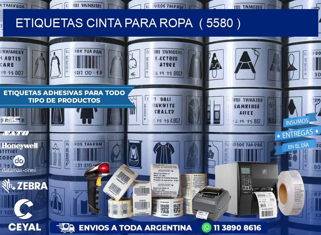 ETIQUETAS CINTA PARA ROPA  ( 5580 )