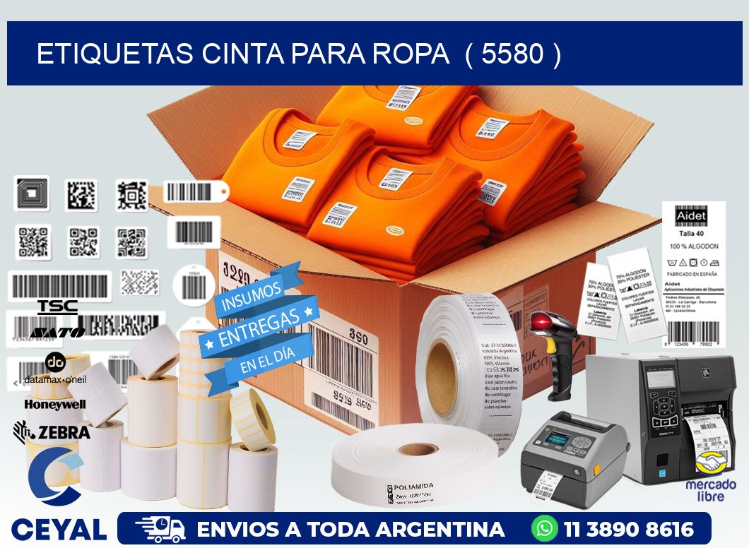 ETIQUETAS CINTA PARA ROPA  ( 5580 )