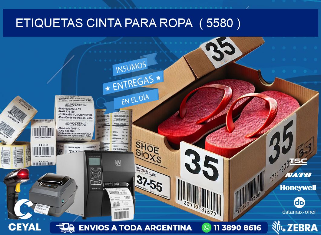 ETIQUETAS CINTA PARA ROPA  ( 5580 )