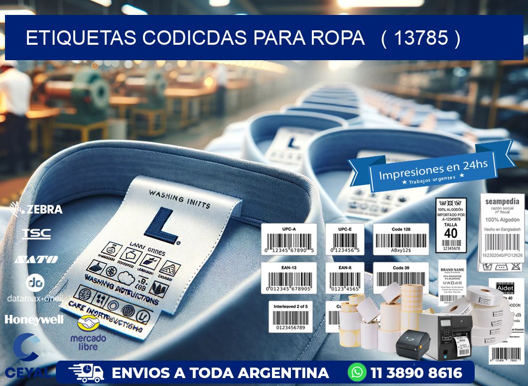 ETIQUETAS CODICDAS PARA ROPA ( 13785 )