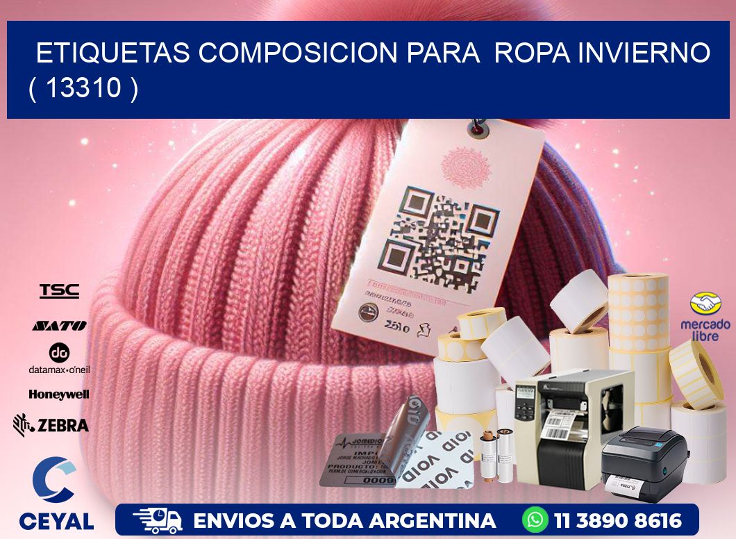 ETIQUETAS COMPOSICION PARA ROPA INVIERNO ( 13310 )