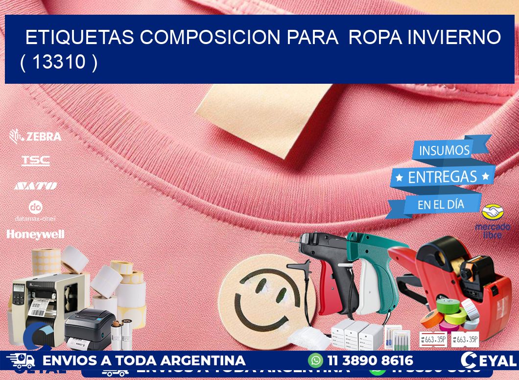 ETIQUETAS COMPOSICION PARA ROPA INVIERNO ( 13310 )