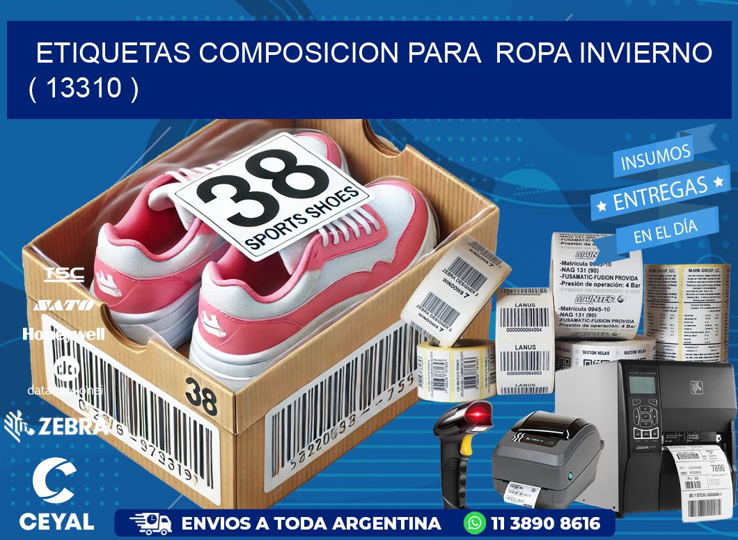 ETIQUETAS COMPOSICION PARA ROPA INVIERNO ( 13310 )