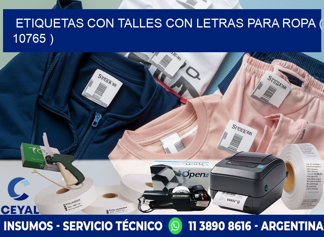 ETIQUETAS CON TALLES CON LETRAS PARA ROPA ( 10765 )