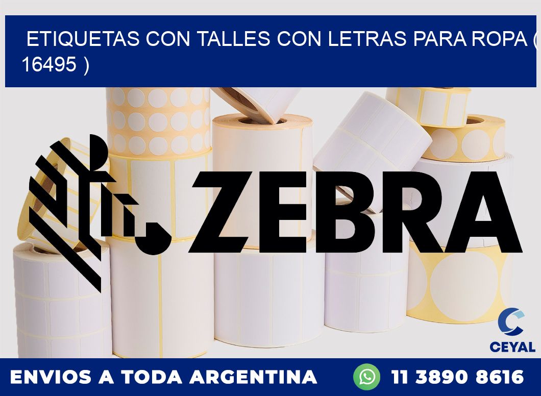 ETIQUETAS CON TALLES CON LETRAS PARA ROPA ( 16495 )