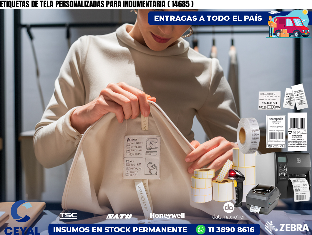 ETIQUETAS DE TELA PERSONALIZADAS PARA INDUMENTARIA ( 14685 )