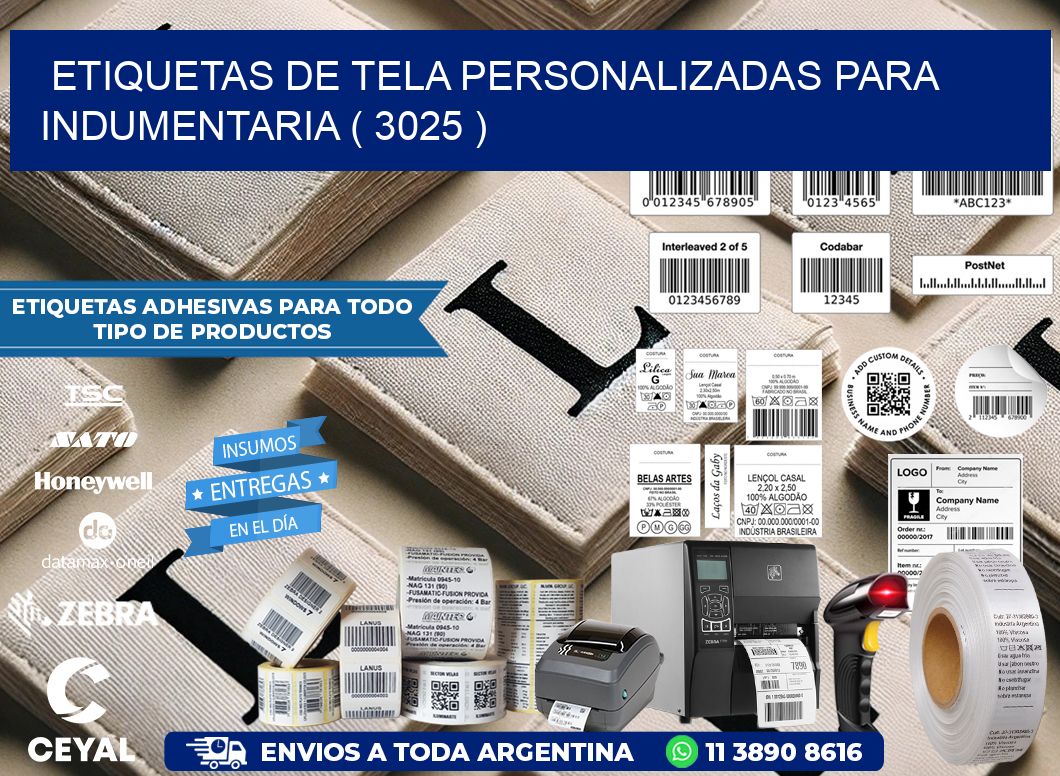 ETIQUETAS DE TELA PERSONALIZADAS PARA INDUMENTARIA ( 3025 )