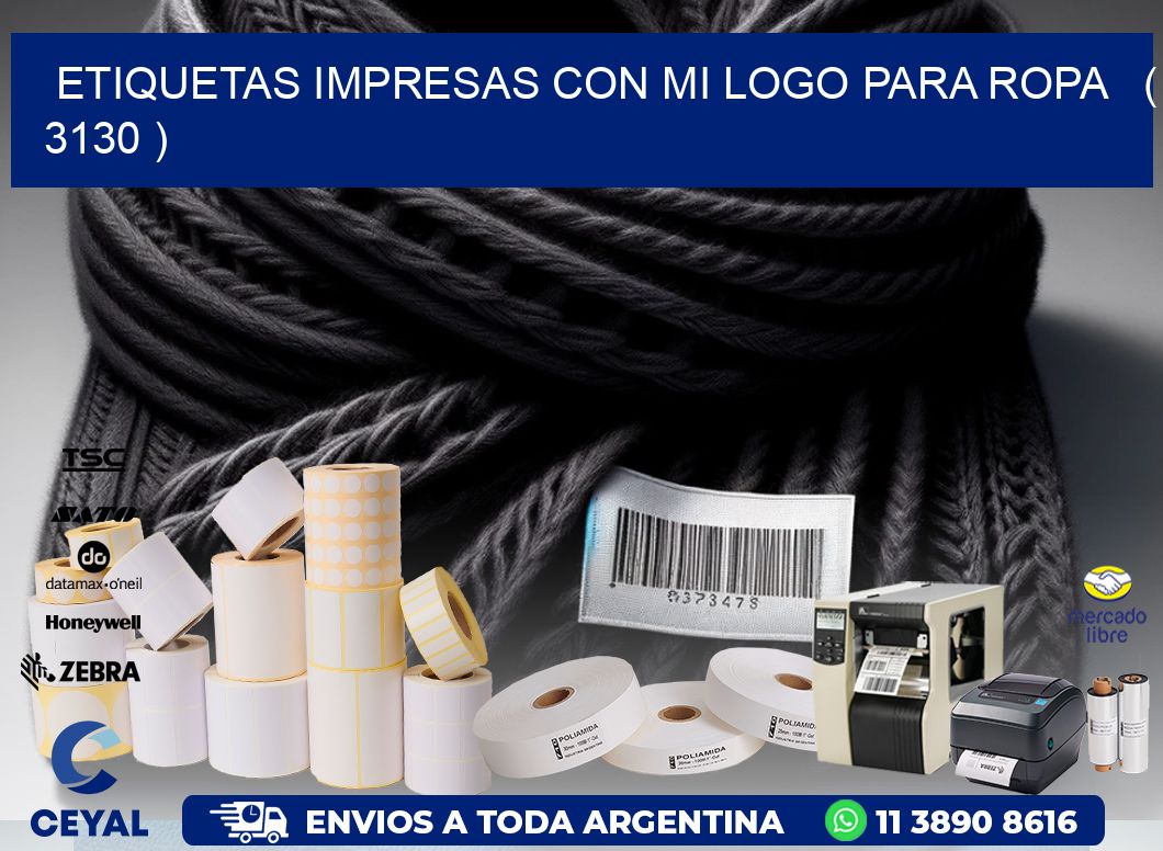 ETIQUETAS IMPRESAS CON MI LOGO PARA ROPA ( 3130 )