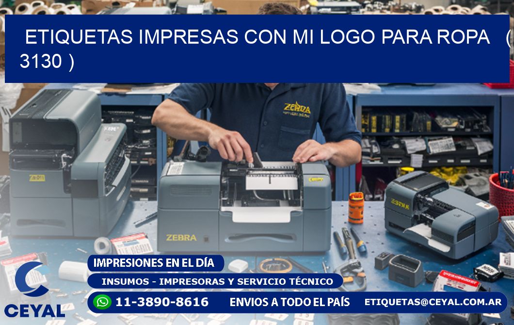 ETIQUETAS IMPRESAS CON MI LOGO PARA ROPA ( 3130 )