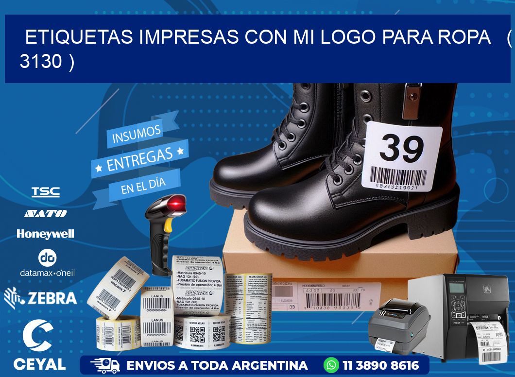 ETIQUETAS IMPRESAS CON MI LOGO PARA ROPA ( 3130 )