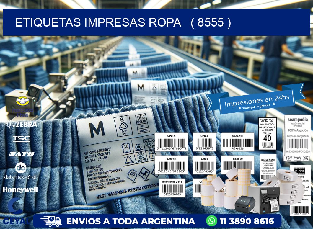 ETIQUETAS IMPRESAS ROPA ( 8555 )