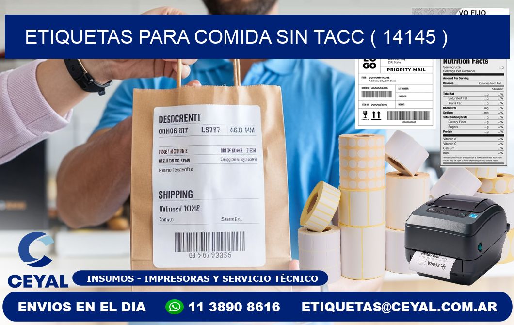 ETIQUETAS PARA COMIDA SIN TACC ( 14145 )