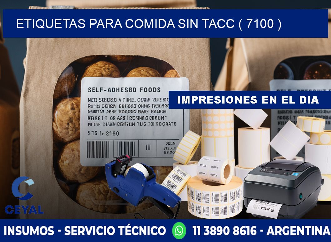 ETIQUETAS PARA COMIDA SIN TACC ( 7100 )