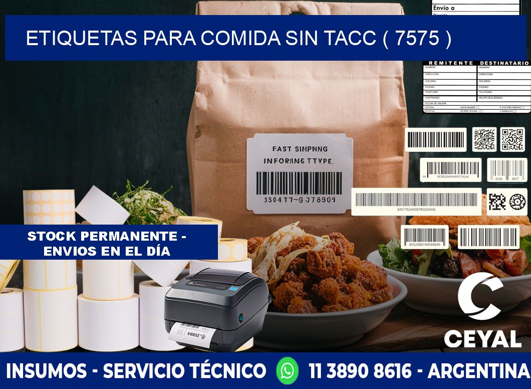 ETIQUETAS PARA COMIDA SIN TACC ( 7575 )